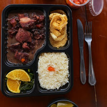 Load image into Gallery viewer, Pote Retangular 4 divisórias 1225ml Preta G324 Galvanotek c/100 un