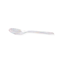 Carregar imagem no visualizador da galeria, Mini Colher Sobremesa 13cm Transparente Glitter Colorido Carber c/50 un