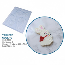 Load image into Gallery viewer, Forma de Acetato Simples Tablete Coelho 9883 BWB un