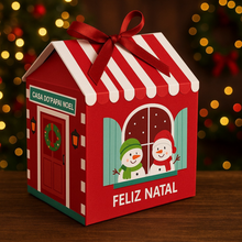Load image into Gallery viewer, Caixa Casinha Mini Panetone Expresso Noel 11,5x9x13,5cm Carber c/10 un
