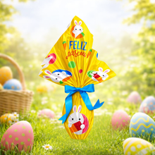 Carregar imagem no visualizador da galeria, Envelope para Ovo 32x32cm Floquinhos Páscoa Amarelo 150g a 200g Packpel c/25 un