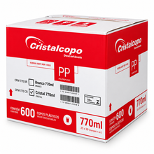 Carregar imagem no visualizador da galeria, Copo Descartável Maxi PP Liso 770ml Transparente Cristalcopo c/20x30 un