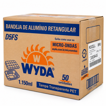 Carregar imagem no visualizador da galeria, Embalagem de alumínio Wyda 1150ml D5FS tampa pet transparente c/50 un