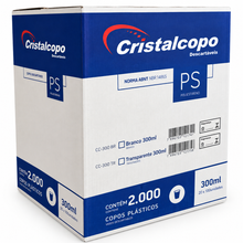 Carregar imagem no visualizador da galeria, Copo Descartável 300ml Transparente Cristalcopo c/2000 un