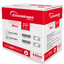 Cargar imagen en el visor de la galería, Copo Descartável Maxi PP Liso 440ml Transparente Cristalcopo c/20x50 un