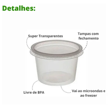 Load image into Gallery viewer, Pote redondo freezer e micro-ondas 750ml com tampa Prafesta c/24un