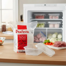 Load image into Gallery viewer, Pote retangular freezer e micro-ondas 750ml com tampa Prafesta c/24un