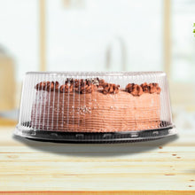 Load image into Gallery viewer, Bandeja plástica com tampa para bolo ou torta Galvanotek media preta G56MM c/50