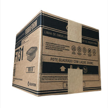 Cargar imagen en el visor de la galería, Pote quadrado transparente 350ml Tampa com Lacre F731 Fibraform c/100un
