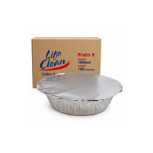 Load image into Gallery viewer, Marmitex de Alumínio Nº9 1000ml Fechamento Máquina Life Clean c/100 un