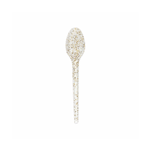 Carregar imagem no visualizador da galeria, Mini Colher Sobremesa 13cm Transparente Glitter Dourado Carber c/50 un