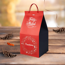 Load image into Gallery viewer, Sacola Panetone G Feliz Natal Vermelha Ref.6906 c/10 un