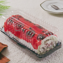 Load image into Gallery viewer, Bandeja plástica retangular com tampa para bolo ou torta Galvanotek G64M c/150