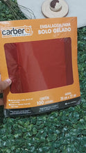 Load and play video in Gallery viewer, Papel Chumbo para Bolo Gelado Vermelho 20x22cm Carber c/100 un