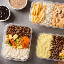 Carregar imagem no visualizador da galeria, Pote retangular freezer e micro-ondas 350ml com tampa Prafesta c/144un