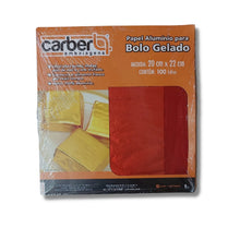 Load image into Gallery viewer, Papel Chumbo para Bolo Gelado Vermelho 20x22cm Carber c/100 un