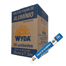 Carregar imagem no visualizador da galeria, Rolo de Papel Alumínio 30x7,5m Wyda c/25 un