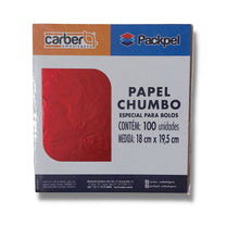 Load image into Gallery viewer, Papel Chumbo Especial para Bolos Vermelho 18x19,5cm Cromus c/100 un