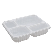 Cargar imagen en el visor de la galería, Pote Retangular 4 divisórias 1225ml Branca G324  Galvanotek c/100 un