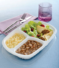 Load image into Gallery viewer, Pote Retangular 3 divisórias 850ml G331 Branca Galvanotek c/100 un