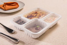 Cargar imagen en el visor de la galería, Pote Retangular 4 divisórias 1225ml Branca G324  Galvanotek c/100 un