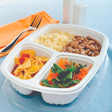 Load image into Gallery viewer, Pote Retangular 3 Divisórias 1150ml G330 Branca Galvanotek c/50 un