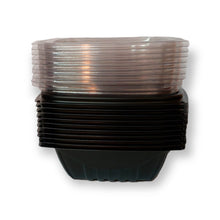 Cargar imagen en el visor de la galería, Bandeja Multiuso Preta com Tampa Transparente 1300ml Galvanotek G337 c/10 un