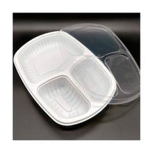 Load image into Gallery viewer, Pote Retangular 3 divisórias 850ml G331 Branca Galvanotek c/10 un