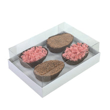 Cargar imagen en el visor de la galería, Caixa para 4 Meio Ovos Degustação 100g Branco Carber c/6 un