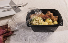 Cargar imagen en el visor de la galería, Bandeja Multiuso Preta com Tampa Transparente 1300ml Galvanotek G337 c/10 un