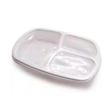 Load image into Gallery viewer, Pote Retangular 3 divisórias 850ml G331 Branca Galvanotek c/10 un