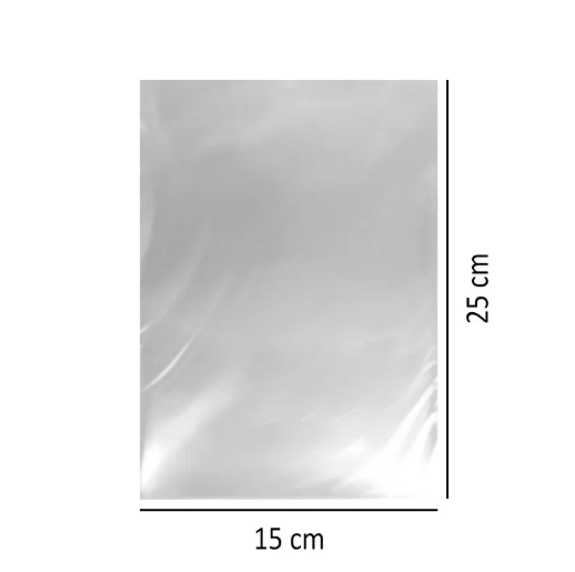 Saco plástico transparente PP 15x25x0,006 c/1 KG