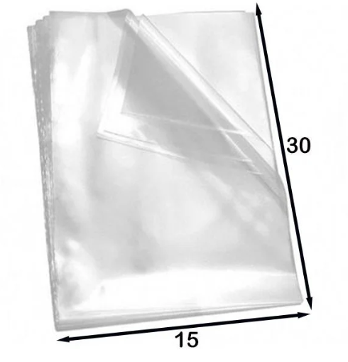 Saco plástico transparente PP 15x30x0,006 c/1 KG