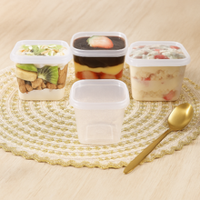 Cargar imagen en el visor de la galería, Pote Quadrado Freezer e Micro-ondas 250ml com Lacre Prafesta c/10 un
