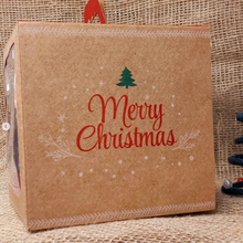 Load image into Gallery viewer, Caixa Alça e Visor  Panetone 500g Kraft Natal Luz C3938 Ideia c/5 un
