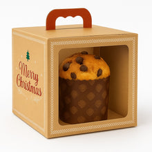 Load image into Gallery viewer, Caixa Alça e Visor  Panetone 500g Kraft Natal Luz C3938 Ideia c/5 un
