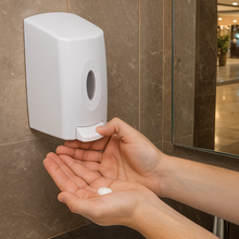 Load image into Gallery viewer, Saboneteira/Dispenser com Reservatório Branco Bellplus
