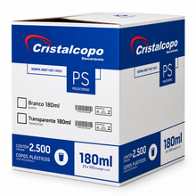 Cargar imagen en el visor de la galería, Copo Descartável 180ml Transparente Cristalcopo c/2500 un
