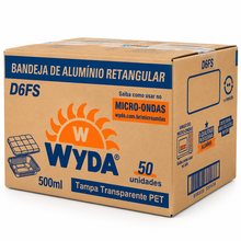 Carregar imagem no visualizador da galeria, Embalagem de alumínio Wyda 500ml D6FS tampa pet transparente c/50 un
