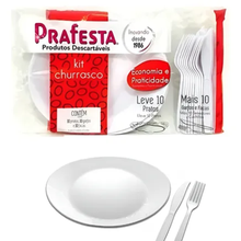 Cargar imagen en el visor de la galería, Kit Churrasco Prato Oval Cristal Prafesta c/10 un
