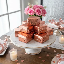 Carregar imagem no visualizador da galeria, Papel Chumbo para Bolo Gelado Rose Gold 20x22cm Carber c/100 un
