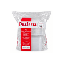 Load image into Gallery viewer, Pote Retangular Freezer e Micro-ondas 1000ml com Tampa Prafesta c/24 un
