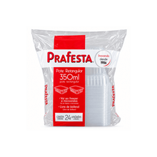 Carregar imagem no visualizador da galeria, Pote retangular freezer e micro-ondas 350ml com tampa Prafesta c/144un
