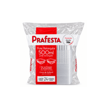 Carregar imagem no visualizador da galeria, Pote Retangular Freezer e Micro-ondas 500ml com Tampa Prafesta c/24 un
