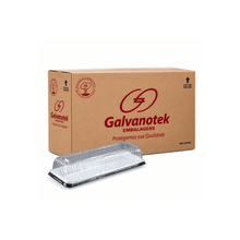 Cargar imagen en el visor de la galería, Bandeja Retangular 400g com Tampa Média G63MM Branca Galvanotek c/100 un
