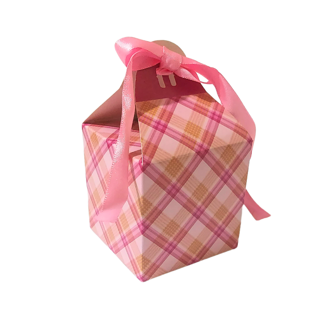 Caixa para docinhos Pink Plaid Carber  c/10 un