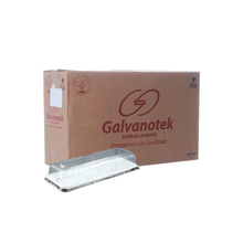 Cargar imagen en el visor de la galería, Bandeja Retangular 400g com Tampa Média G63MM Branca Galvanotek c/100 un
