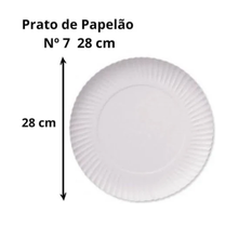 Carregar imagem no visualizador da galeria, Prato Papelão Branco Nº07 c/100 un
