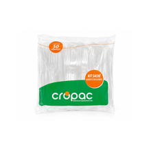 Load image into Gallery viewer, Kit Garfo e  Faca Cristal em Sachê  Cropac cx/ 5x50un
