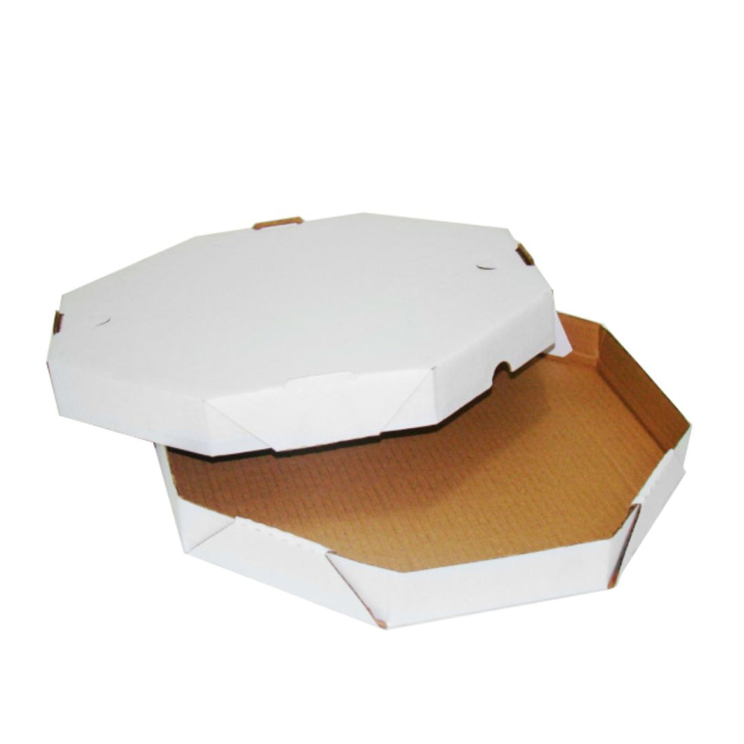 Caixa de Pizza Oitavada Branco Liso 35cm c/25 un